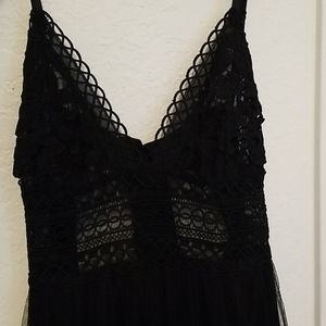 Lace and tulle floor length gown